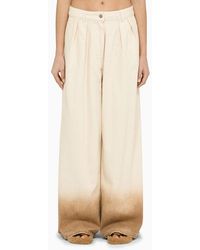 Alanui - Wide Ivory Denim Trousers - Lyst