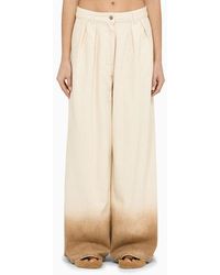 Alanui - Wide Ivory Denim Trousers - Lyst