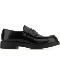 Prada - Leather Chocolate Loafers - Lyst
