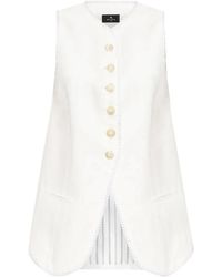 Etro - Button-Down Waistcoat With Trims - Lyst