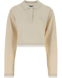 Prada - Logo Shirt Collar Polo - Lyst