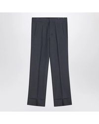 Prada - Wide Mohair And Silk Trousers - Lyst