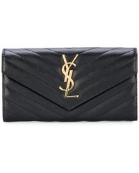 Saint Laurent - Large Monogram Flap Wallet - Lyst
