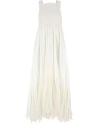 Loewe - Cotton And Lace Paula Ibiza Dress - Lyst