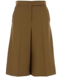 Max Mara - Biscuit Wool Superbo Bermuda Shorts - Lyst