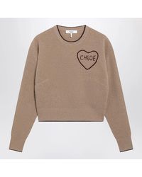 Chloé - Light Wool And Cashmere Logo Sweater - Lyst