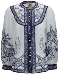 FARM Rio - Seaside Print Blouse Coast Scarf Off - Lyst