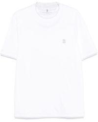 Brunello Cucinelli - Logo Cotton T-Shirt - Lyst