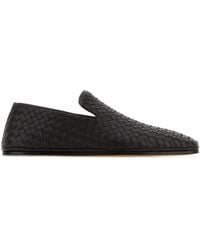 Bottega Veneta - Dark Leather Palazzo Loafers - Lyst