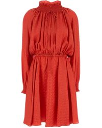 Fendi - Silk Jacquard Dress - Lyst