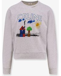 Celine - Cotton Sweatshirt With Print - Lyst