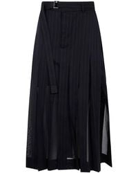 Sacai - High Twist Voile Skirt - Lyst