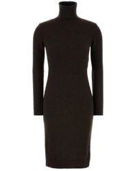MM6 by Maison Margiela - Dark Wool Blend Sweater Dress - Lyst