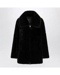 Blancha - Chocolate Zipup Shearling Jacket - Lyst