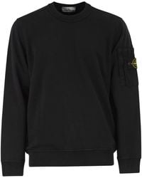 Stone Island - Regular Fit Crew Neck Sweatshirt With Seasonal Pocket - Lyst