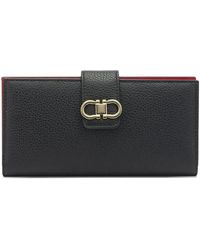 Ferragamo - Gancini Grained Leather Continental Wallet - Lyst