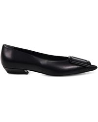Roger Vivier - Buckle-Detail Pointed-Toe Ballet Flats - Lyst