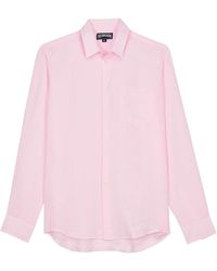 Vilebrequin - Plain Linen Shirt With Chest Pocket - Lyst