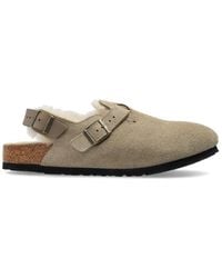 Birkenstock - Tokio Shearling Suede Mules - Lyst