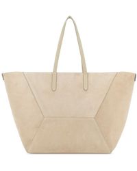 Brunello Cucinelli - Sand Suede Shopping Bag - Lyst