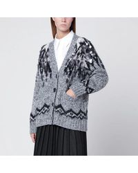 Roberto Collina - Woolblend Cardigan With Sequins - Lyst