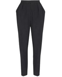 Balmain - High Waist Tailored Grain De Poudre Pants - Lyst