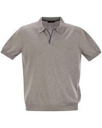Fay - Cotton Buttonless Polo Shirt - Lyst