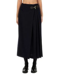 Moschino - Midi Skirt With Toggle - Lyst