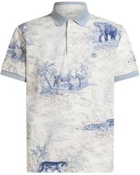 Etro - Safari Print Polo Shirt - Lyst