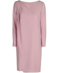 Emporio Armani - Asymmetrical Cady Dress With Gathering Detail - Lyst