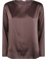 Rossopuro - Long Sleeved Silk Blouse - Lyst