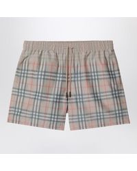 Burberry - Swim Shorts With Faded Check Pattern - Lyst