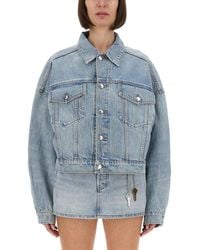 Alexander Wang - Boxy Fit Denim Trucker Jacket - Lyst