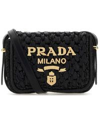 Prada - Raffia Crossbody Bag - Lyst