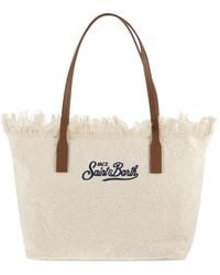 MC2 Saint Barth - City Sangallo Shopper Bag With Embroidered Logo - Lyst