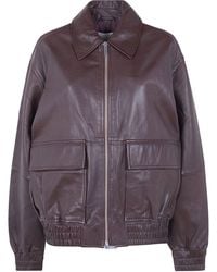 Studio Nicholson - "Piston" Leather Bomber Jacket - Lyst