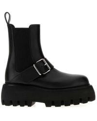 McQueen - Leather Sofa Ankle Boots - Lyst