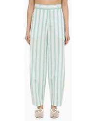 Margaux Lonnberg - Margaux Lonnberg Beatty Striped Cotton Trousers - Lyst