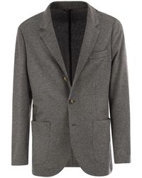 Brunello Cucinelli - Cashmere Jersey Blazer With Patch Pockets - Lyst
