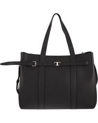 Tod's - Tumbled Calfskin Leather Tote Bag - Lyst
