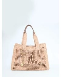Chloé - East-West Summer Banana Raffia Tote Bag - Lyst