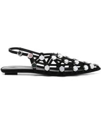 The Attico - Suede Grid Ballerinas - Lyst