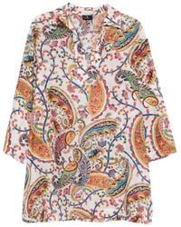 Etro - V-Neck Paisley Print Shirt - Lyst