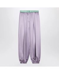 Valentino - Wide Lilac Silk Pants - Lyst