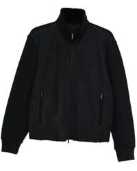 Giorgio Armani - High-Neck Bluson Jacket With Shearling Details - Lyst