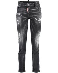 DSquared² - Twiggy Stretch Cotton Cropped Jeans - Lyst