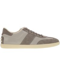 Tod's - Smooth Leather And Suede Tabs Sneakers - Lyst