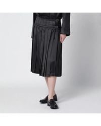 DURAZZI MILANO - Dark Glossy Viscose Pleated Skirt - Lyst
