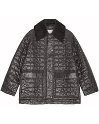 Ganni - Quilted Midi Jacket Not Specified - Lyst