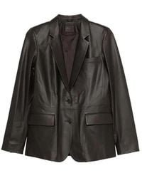 Desa - Leather Classic Blazer - Lyst